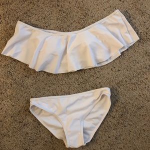 White Off the shoulder bathing suit